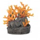 Sculptura decorativa roca vulcanica cu insertii de corali portocalii